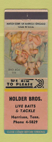 Matchbook Cover - Holder Bros Fishing Bait Tackle Harrison TN WEAR