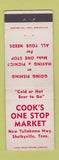 Matchbook Cover - Cook's One Stop Market Shelbyville TN