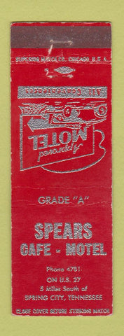 Matchbook Cover - Spears Cafe Motel Spring City TN