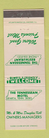 Matchbook Cover - Tennessean Restaurant Motel Sparta TN