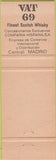 Matchbook Cover - Iberia Vat 69 Whisky WORN Mexico?