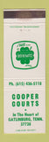 Matchbook Cover - Cooper Courts Motel Gatlinburg TN WEAR