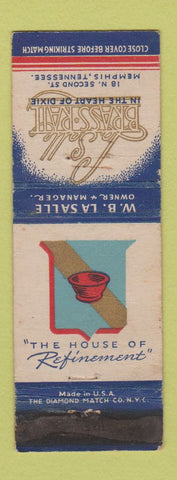 Matchbook Cover - LaSalle Brass Rail Memphis TN WORN