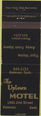 Matchbook Cover - Uptown Motel Estevan SK