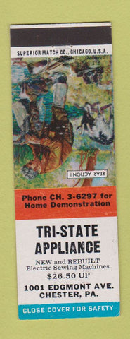 Matchbook Cover - Tri State Appliance Chester PA