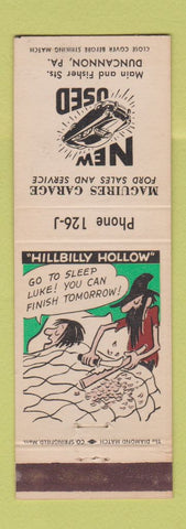 Matchbook Cover - Maguires Garage Duncannon PA hillbilly