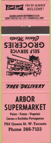 Matchbook Cover - Arbor Supermarket Toronto ON