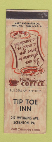 Matchbook Cover - Tip Toe Inn Scranton PA