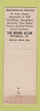 Matchbook Cover - The Necho Allen Hotel Pottsville PA