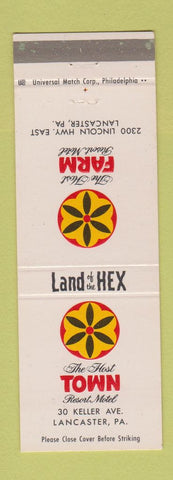 Matchbook Cover - Host Town Resort Motel Lancaster PA