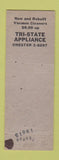 Matchbook Cover - Tri State Appliance Chester PA