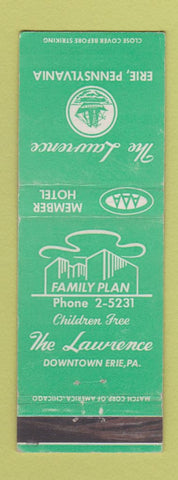Matchbook Cover - The Lawrence Erie PA Hotel