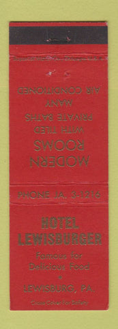 Matchbook Cover - Hotel Lewisburger Lewisburg PA