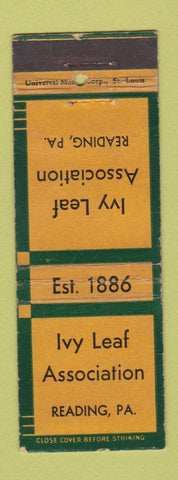 Matchbook Cover - Ivy Leaf Association Reading PA WEAR