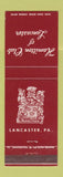 Matchbook Cover - Hamilton Club of Lancaster PA