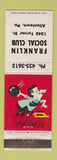 Matchbook Cover - Franklin Social Club Allentown PA #1 bowling