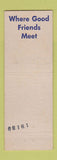 Matchbook Cover - Franklin Social Club Allentown PA #2