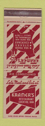 Matchbook Cover - Kramer's Restaurant Pittsburgh PA WEAR