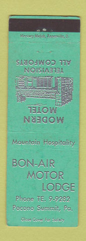 Matchbook Cover - Bon Air Motor Lodge Pocono Summit PA
