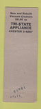 Matchbook Cover - Tri State Appliance Chester PA WEAR