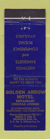 Matchbook Cover - Golden Arrow Motel  Shamokin Dam PA BLUE