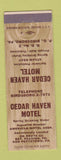 Matchbook Cover - Cedar Haven Motel Birdsboro PA