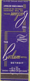 Matchbook Cover - Barlum Hotel Detroit MI