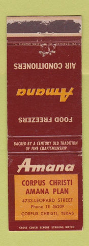 Matchbook Cover - Amana Air Conditioning Corpus Christi TX WEAR