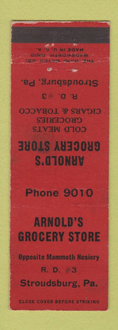 Matchbook Cover - Arnold's Grocery Store Stroudsburg PA WEAR