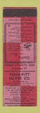 Matchbook Cover - Penn Pitt Silver Pittsburgh PA