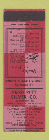 Matchbook Cover - Penn Pitt Silver Pittsburgh PA