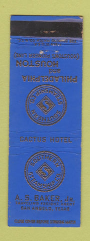 Matchbook Cover - Southern Steamship San Angelo TX