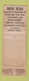Matchbook Cover - Hotel Texas Fort Worth TX WEAR