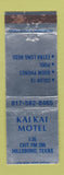 Matchbook Cover - Kai Kai Motel Hillsboro TX WEAR