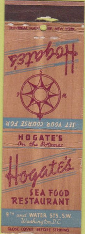 Matchbook Cover - Hogate's Sea Food Restaurant Washington DC