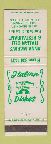 Matchbook Cover - Anna Marina's Italian Deli Fort Worth TX