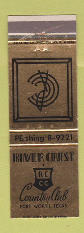 Matchbook Cover - River Crest Country Club Fort Worth TX