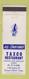 Matchbook Cover - Taxco Restaurant Mexican Corpus Christi TX