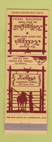 Matchbook Cover - Kelley's Grill Houston TX