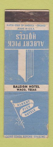 Matchbook Cover - Raleigh Hotel Waco TX WORN