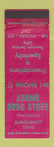 Matchbook Cover - Adam Drug Store Burkburnett TX WEAR