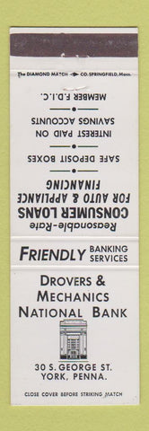 Matchbook Cover - Dovers and Mechanics National Bank York PA