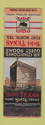 Matchbook Cover - Hotel Texas Fort Worth TX WEAR