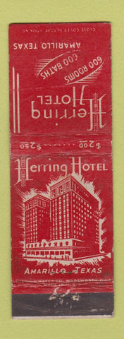 Matchbook Cover - Herring Hotel Amarillo TX WORN