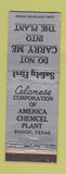 Matchbook Cover - Celanese Corp America Chemcel Bishop TX WORN