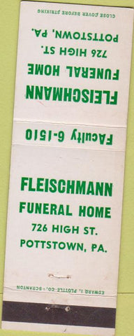 Matchbook Cover - Fleischmann Funeral Home Pottstown PA