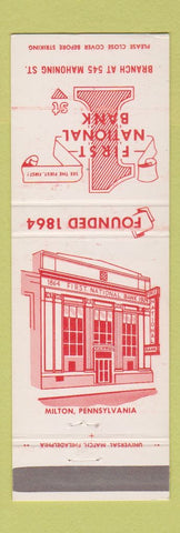 Matchbook Cover - First National Bank Milton PA