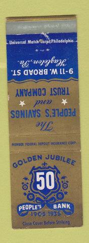 Matchbook Cover - People's Bank Hazleton PA 1955 WEAR