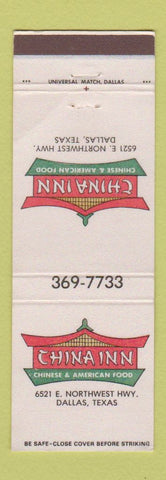 Matchbook Cover - China Inn Dallas TX Chinese WEAR