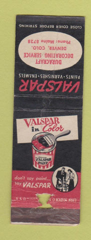 Matchbook Cover - Valspar Paint Denver Colorado POOR